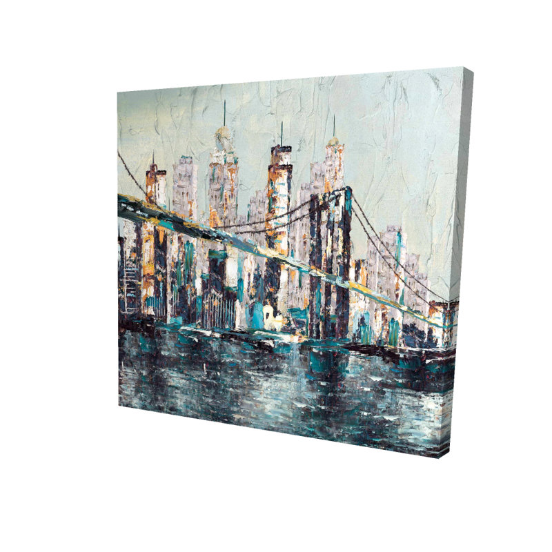 Abstract and Texturized Bridge | Contemporary Architecture Canvas
