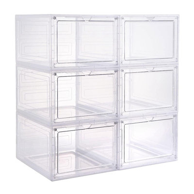 6 Pair Stackable Shoe Storage Box
