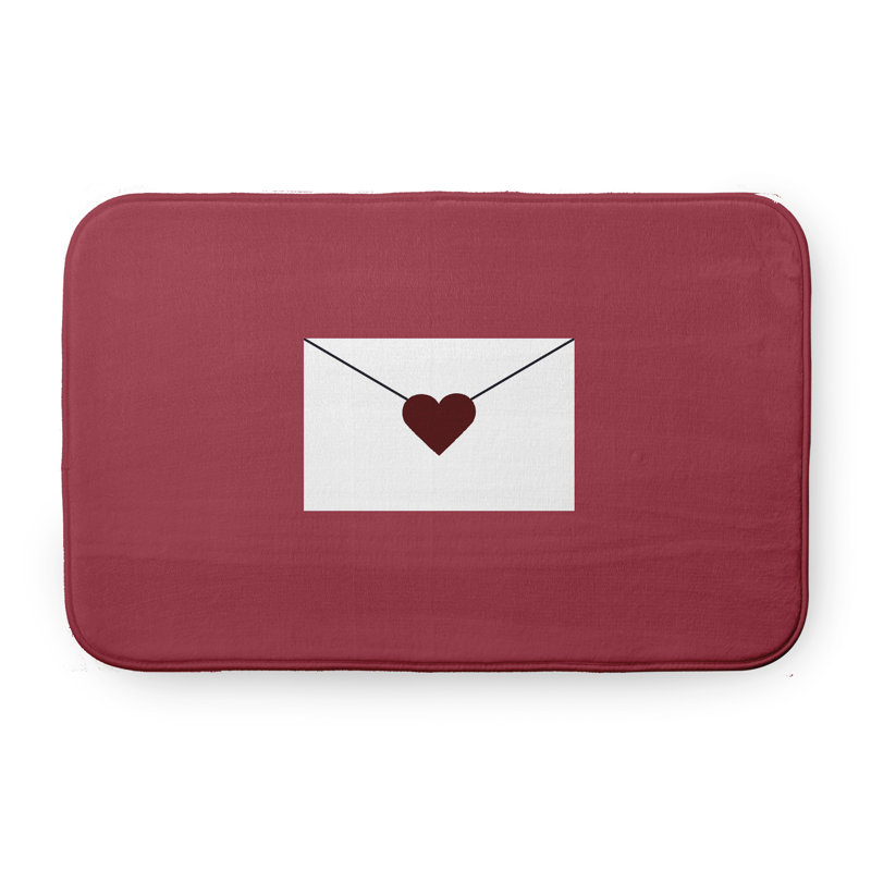 Tapis de bain pour la Saint-Valentin, L 17 po x L 24 po, Rouge