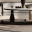 Noir, ensemble de tables basses ovales en métal fritté beige et en métal