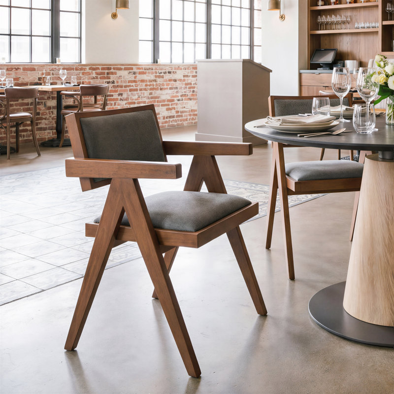 Ruhan Dining Chair (Set Of 2) Gray & Walnut