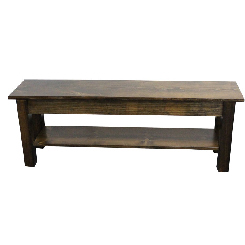 Lothair Upholstered Storage Bench, 17" H x 72" W x 12" D, Dark Walnut