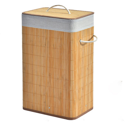 Bamboo Hamper With Lid 72 Lt- Natural