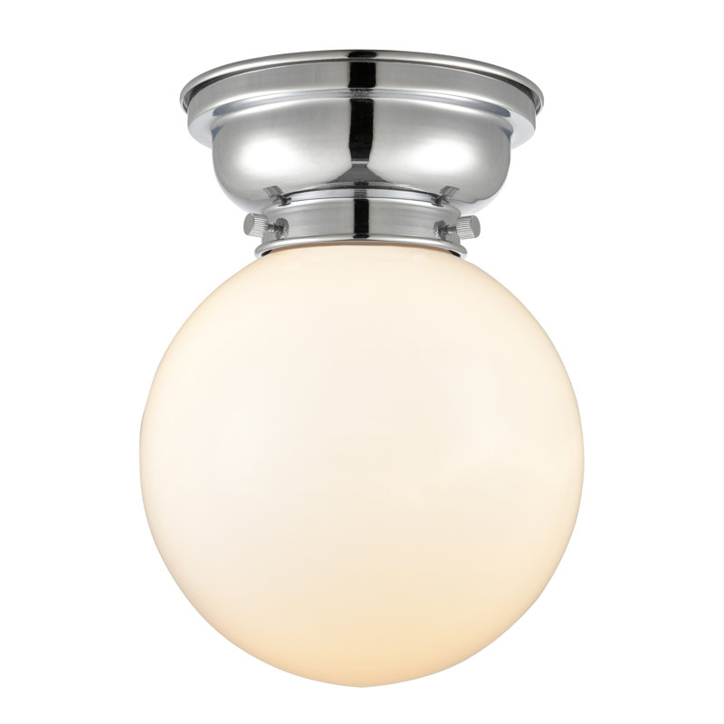 Plafonnier encastré 8 lumières Chippewa, Ampoule non incluse, Blanc mat, Chrome poli