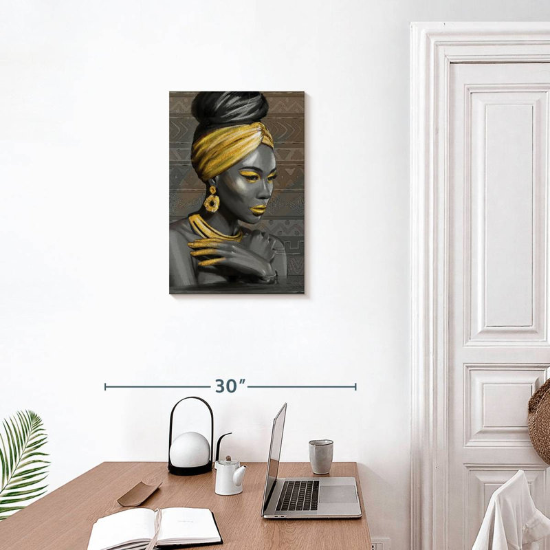 Leisha, beauté tribale dorée, H 24 po x l 16 po