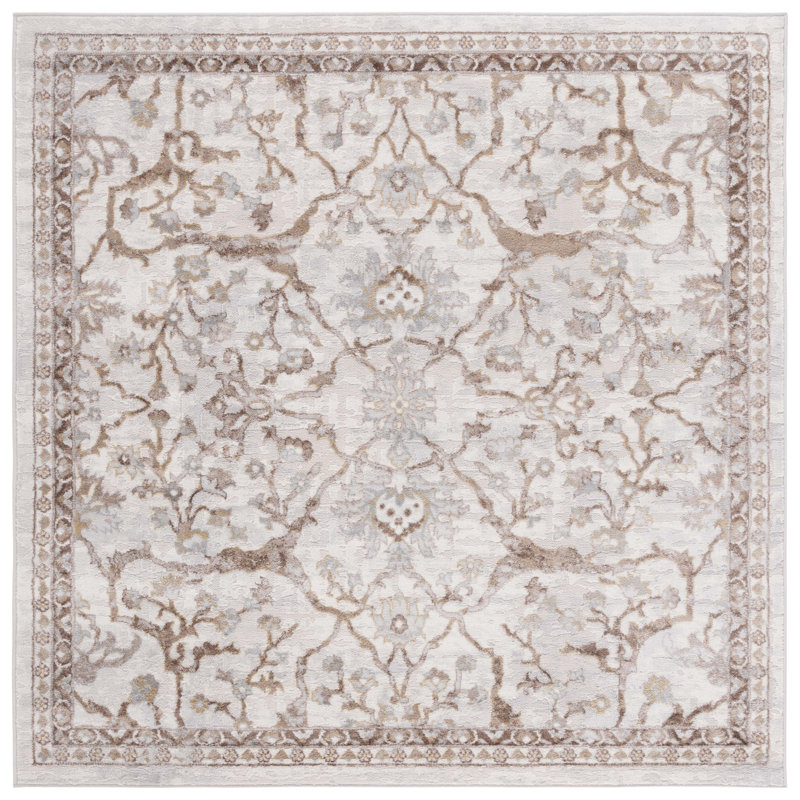 Tapis beige / brun Palma 336, Carré 6 pi 7 po