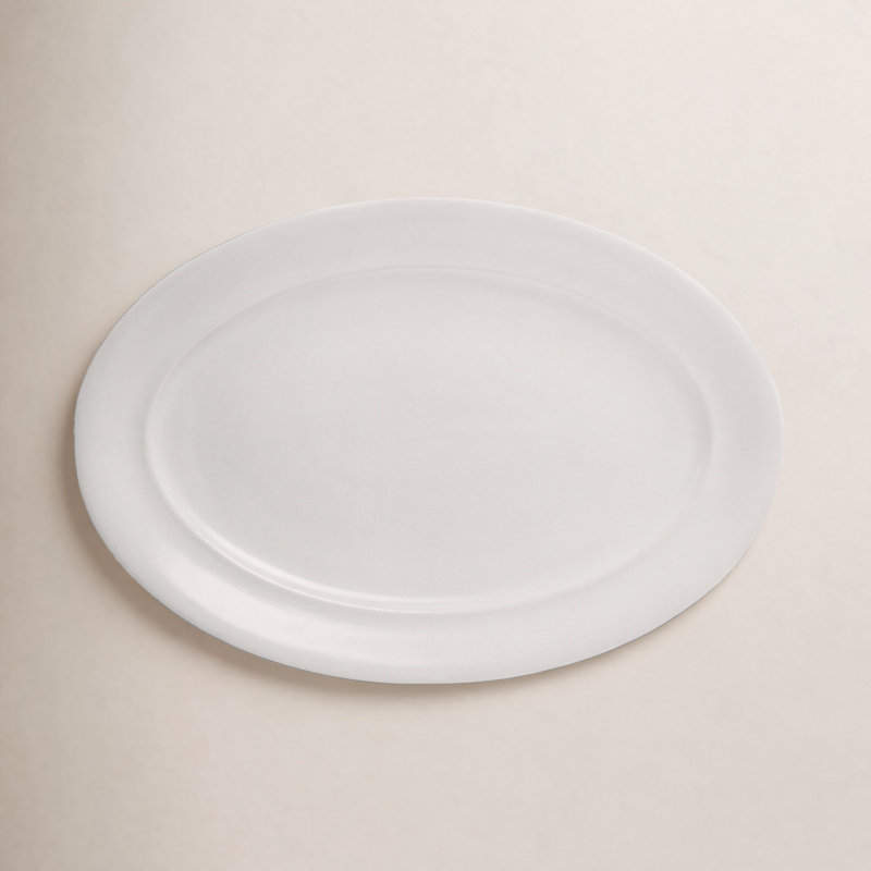 Plateau de service ovale, Blanc
