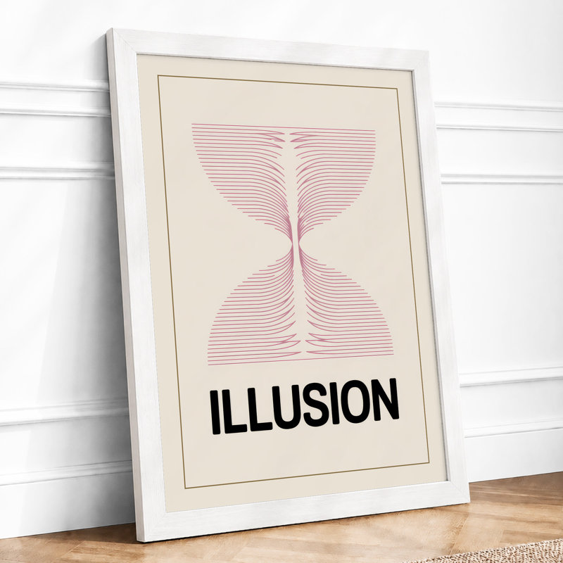 Optical Illusion Minimalist - Framed Print, A4 - 29.7 x 21.0 cm, White