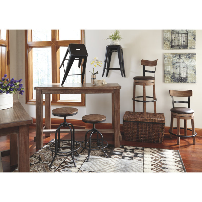 Tabouret de bar et de comptoir pivotant, Brun clair, Tabouret de comptoir (siège d'une hauteur de 24 p