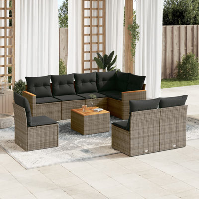 Ensemble de canapé de jardin Vidaxl gris