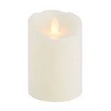 Unscented Realistic-Flame LED Wax Pillar Candles