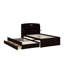Lit plateforme double en bois avec lit gigogne, tête de lit et tiroirs-1102893984