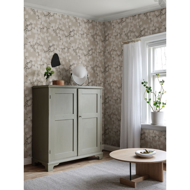 Mons Klint Floral Non-Pasted Matte Wallpaper Roll, Gray