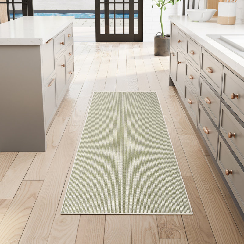 Tapis intérieur vert ivoire Nourison, Ivoire / vert, Tapis de couloir 2 pi 3 po x 7 pi 6 po
