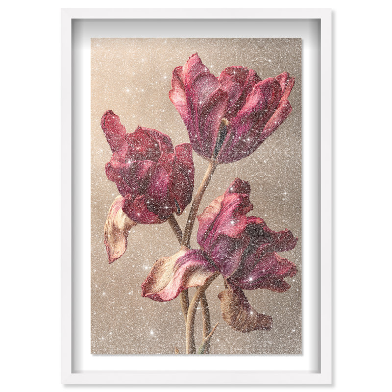 Dark Silk Remains Print by Oliver Gal, 11.5"H x 16.5"W, White Shadowbox