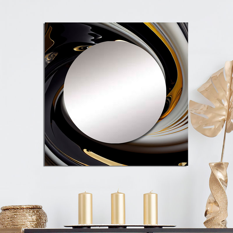 Miroir mural de salon Mikola, 29 po x 29 po