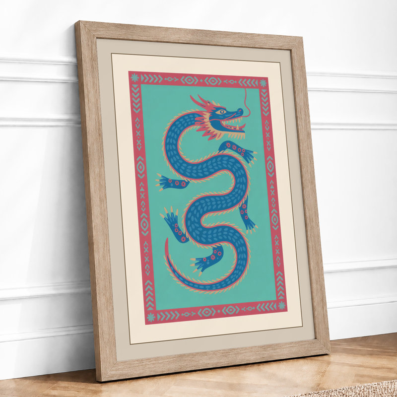 Coiled Serpent Art Deco - Print, Oak, A4 - 29.7 x 21.0 cm