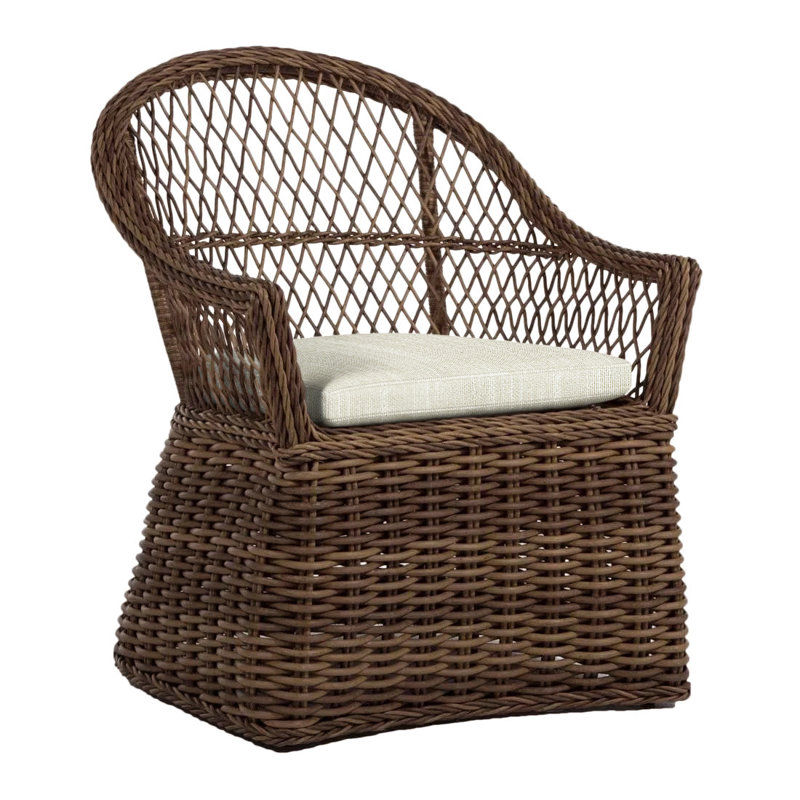 Fauteuil d'extérieur en résine tressée Soho N-Dura, InsideOut® Rollo ‑ lin crème, Welt, Raphia