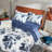 Lunaria 3-Piece Navy Watercolor Duvet Cover Set, 100% Long-Staple Cotton, Soft & Breathable Comfort-61960018