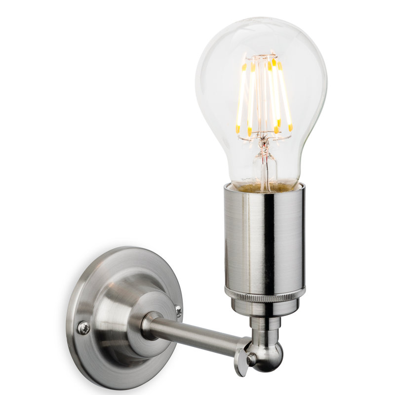 Candle Wall Light, Brushed Steel