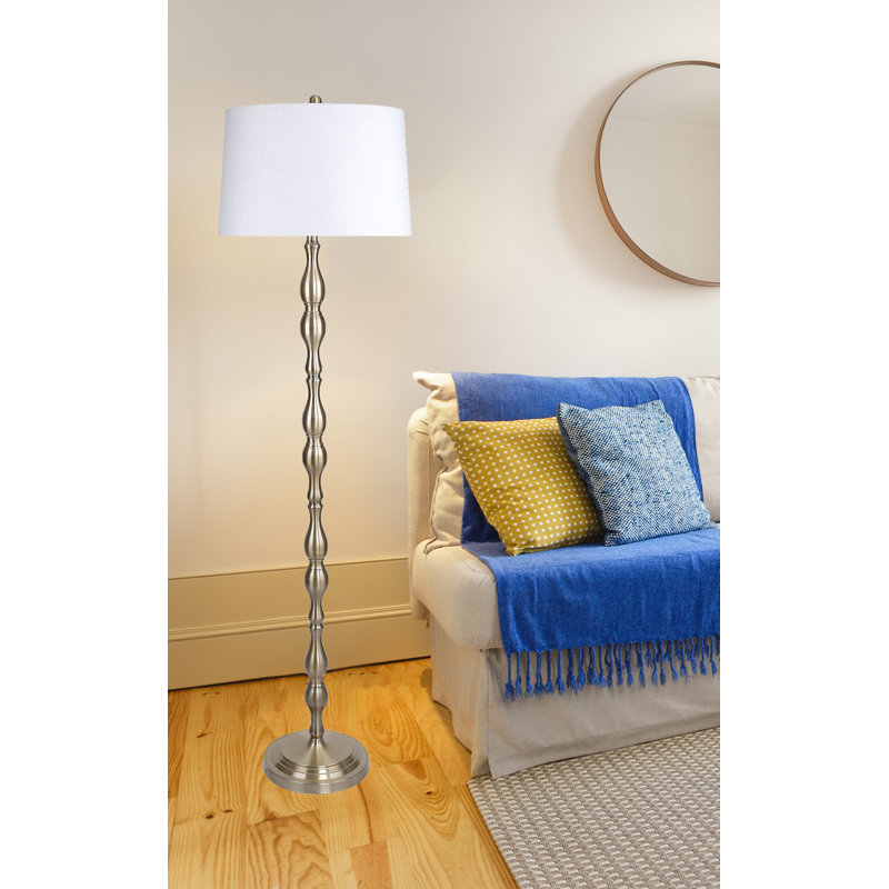 Lampe sur pied 65 po Matzke, Blanc cassé, Laiton doux antique