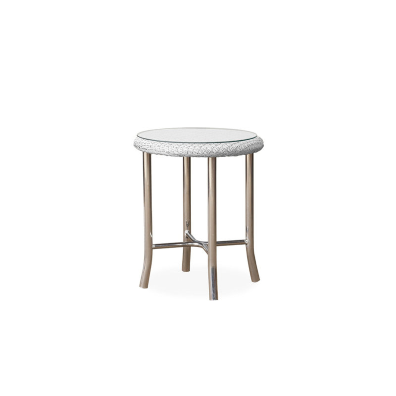 Weekend Retreat Outdoor Round Side Table, White