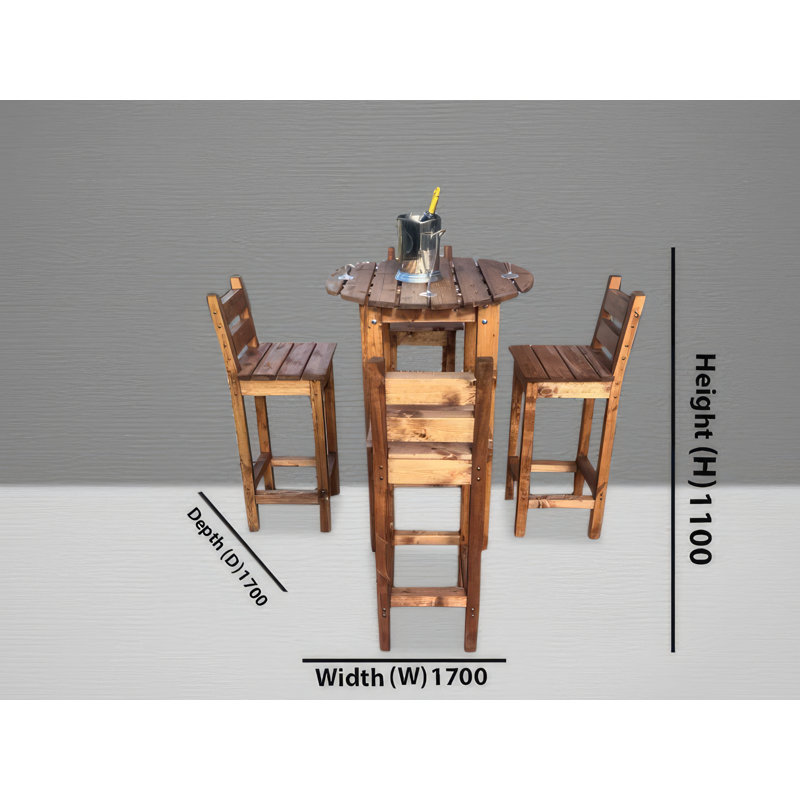 Padua Union Rustic Bar Set with Solid Wood Outer Material