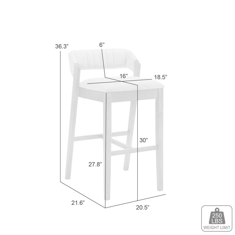 Frison Counter Height Or Bar Height Rubberwood Barstool With Fabric Seat - Set Of 4, Bar Stool (30.5” Seat Height), Brown
