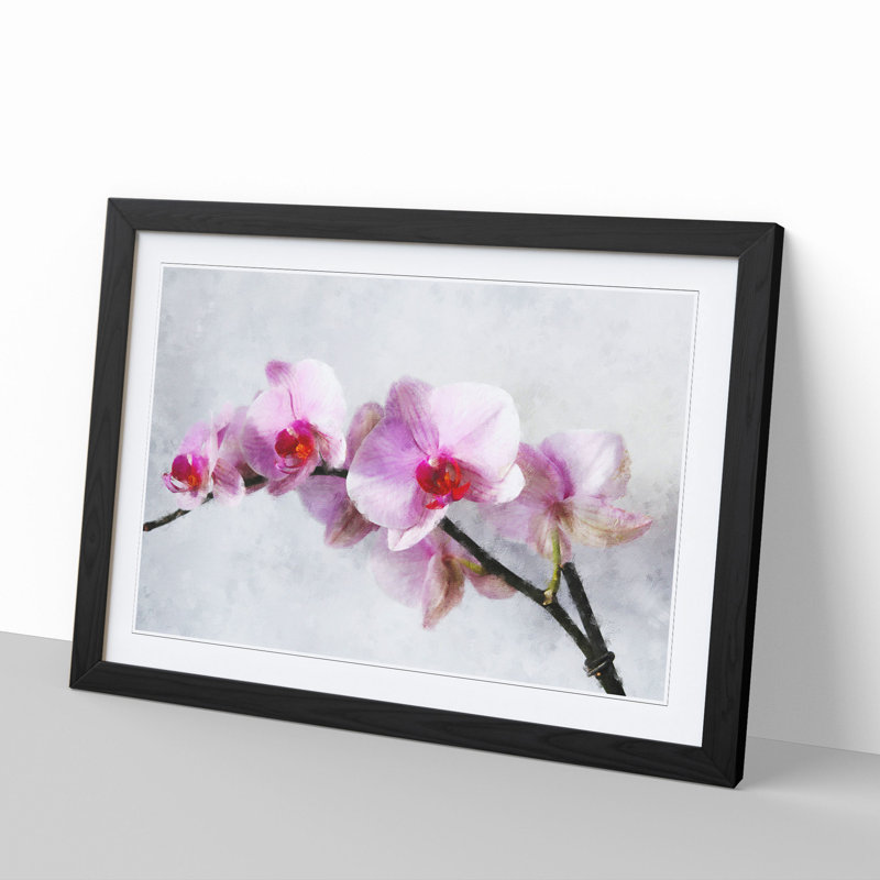 Orchid Flowers Vol.5 - Picture Frame Painting, Black Framed, 36cm H x 48cm W x 2cm D