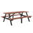 Rectangular 6 Person 75" Long Picnic Table Set with Umbrella Hole