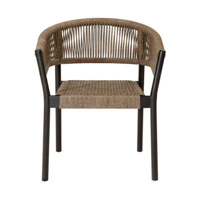 Fynn Stacking Patio Dining Chair in Eucalyptus Wood with Rope