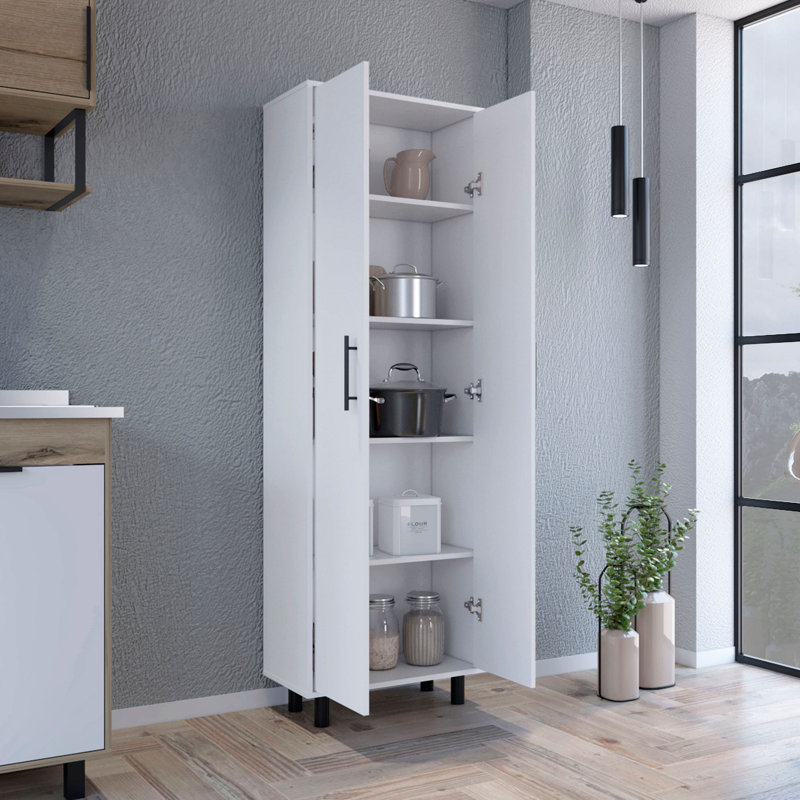 Armoire garde-manger à plusieurs rangements, Blanc