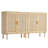 Rattan Cabinet, Set of 2, Rattan Storage Cabinet with 4 Magnetic Doors and Adjustable Shelves, Sideboard Buffet Cabinet for Hallway, Entryway, Living Room, or Kitchen, Natural