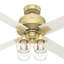 Ventilateur de plafond standard à 4 pales de 52 po avec lumières et télécommande Vivien-47276479