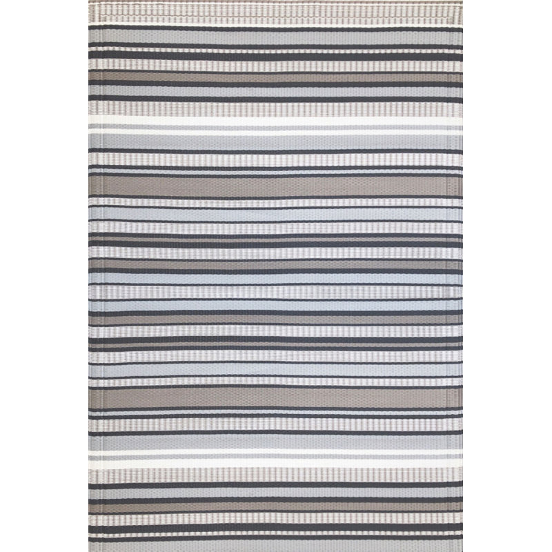Tapis rayé intérieur / extérieur en polypropylène, Rectangle 5 pi x 8 pi