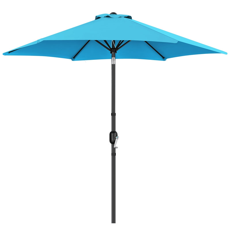 Parasol de marché 9pi avec bouton poussoir, Bleu ciel