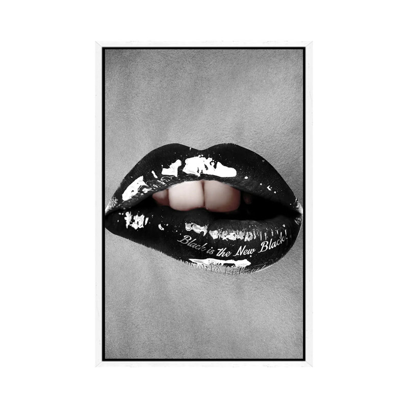 Black is the New Black 1 Piece Wall Art on Canvas, 101.6cm H x 66.04cm W x 3.81cm D, White Framed
