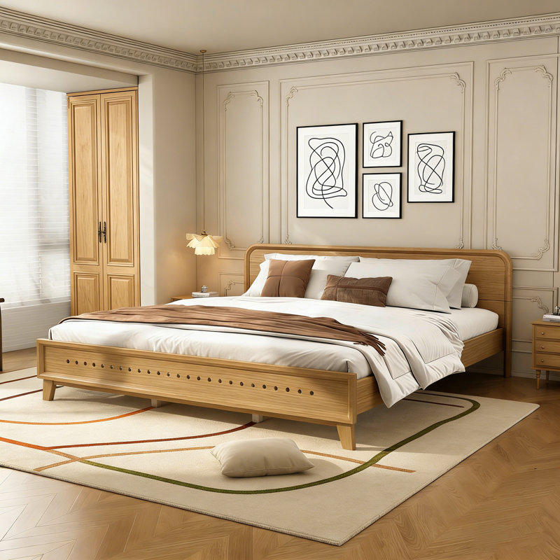 Solid Pine King Bed Frame, Stable & No Box Spring Required