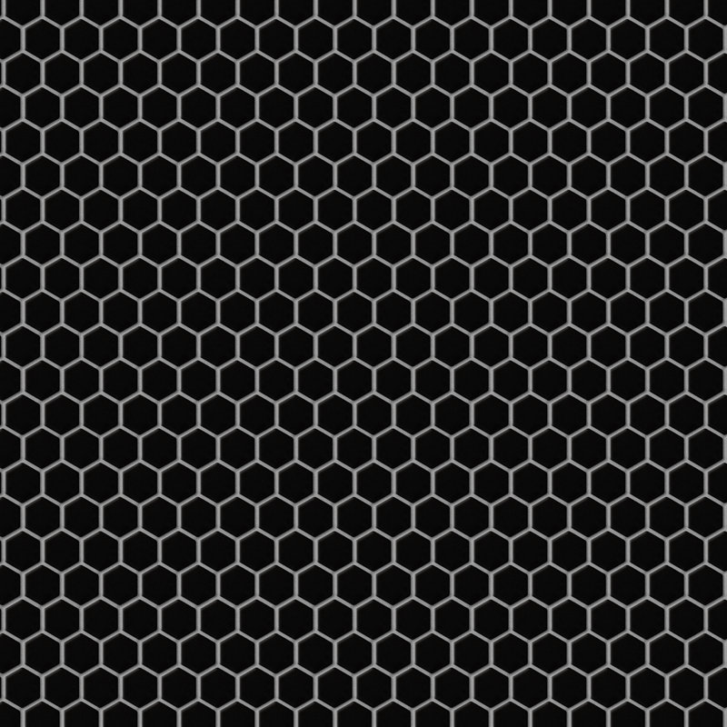 Metro 1" Hex Matte Black 10-1/4" x 11-7/8" Porcelain Mosaic Floor and Wall Tile