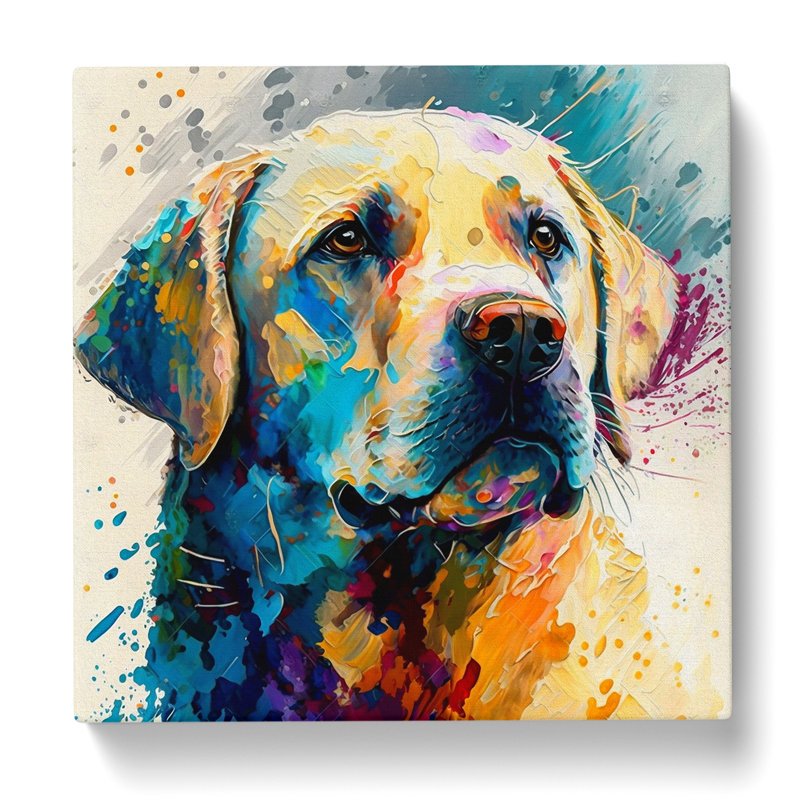 Labrador Retriever Palette Knife Painting - Wrapped Canvas