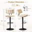 Tabourets de bar pivotants en similicuir de 49 cm de large, hauteur réglable, avec repose-pieds, coussin épais et dossier incurvé (paquet de 4).-113216109