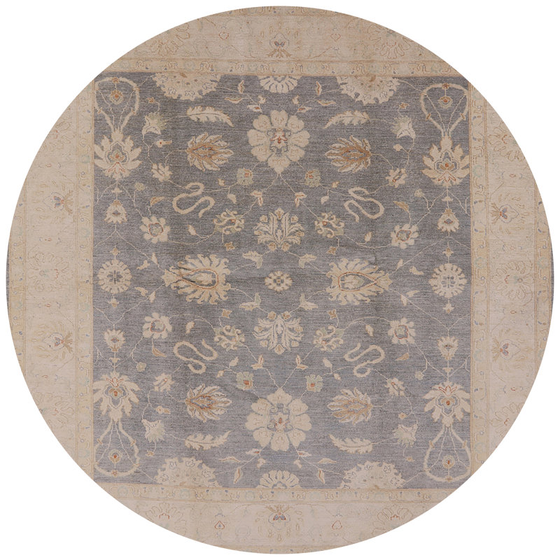Tapis oriental beige / bleu Manderup, Rond 5 pi