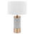  Loris 22" Tall Gray & Gold Metal Column Table Lamp With White Shade-101154866