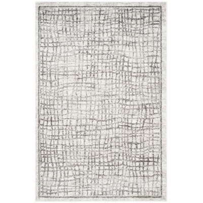 Bethlyn Geometric Ivory/Silver Area Rug