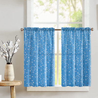 Cotton Blend Paisley Tailored Cafe Curtain