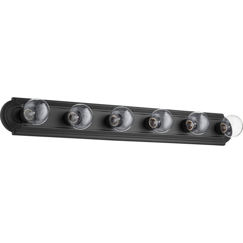 6 Light Traditional Black Vanity