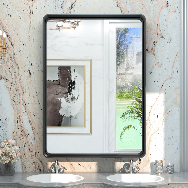 Miroir mural Brayner, Noir, 30 po x 60 po