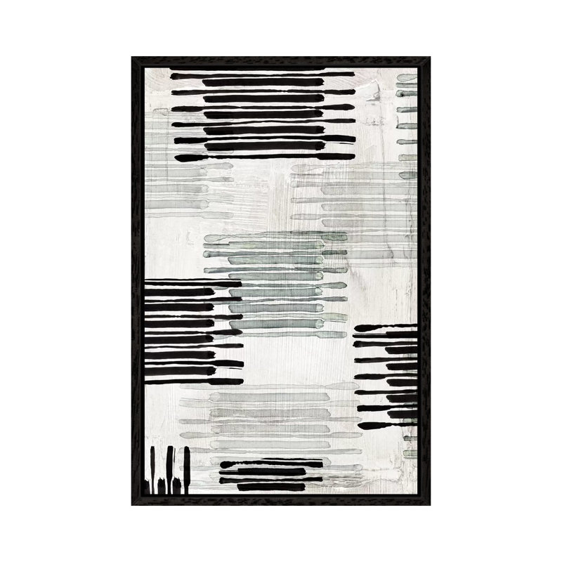 Linked To Silver II by Eva Watts - Painting on Canvas, 66.04cm H x 45.72cm W x 3.81cm D, Black Framed