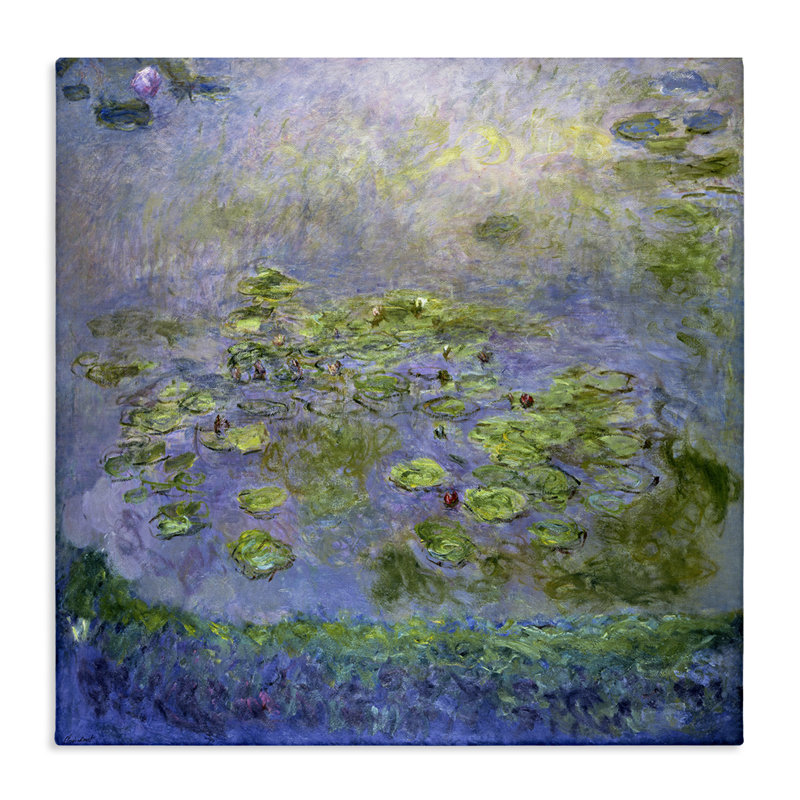 Art mural classique sur toile Monet Nympheas par one1000paintings, H 36 po x l 36 po
