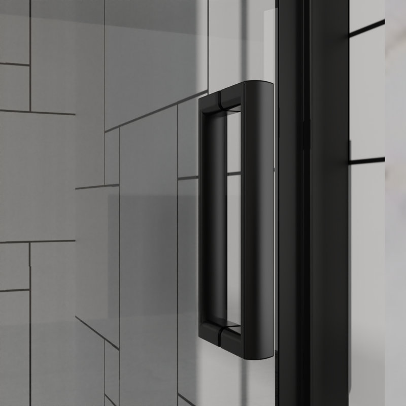 Pivot Bifold Frameless Glass Shower Door 1/4 Inch (6Mm) Tempered Clear Glass Swing Shower Panel In Finish, Reversible Installation